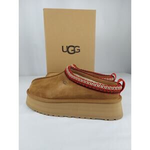 UGG Tazz Platform Suede Slippers Shoes Chestnut 1122553 New With Box Size 7